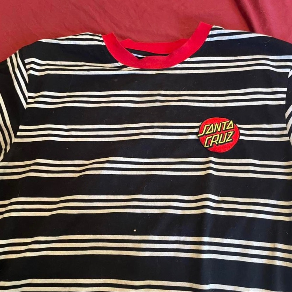 SANTA CRUZ striped shirt with embroidered logo!